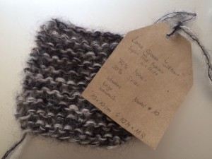 Maschenprobe Silkhair kraus rechts Nadelstärke 10