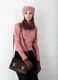 LAMANA Pullover aus Lamana Cusco in chilli und Natur - kraus rechts