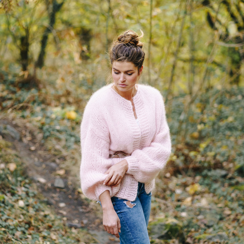 LOTILDA - MARTA Mohair Oversize Cardigan with balloon sleeves