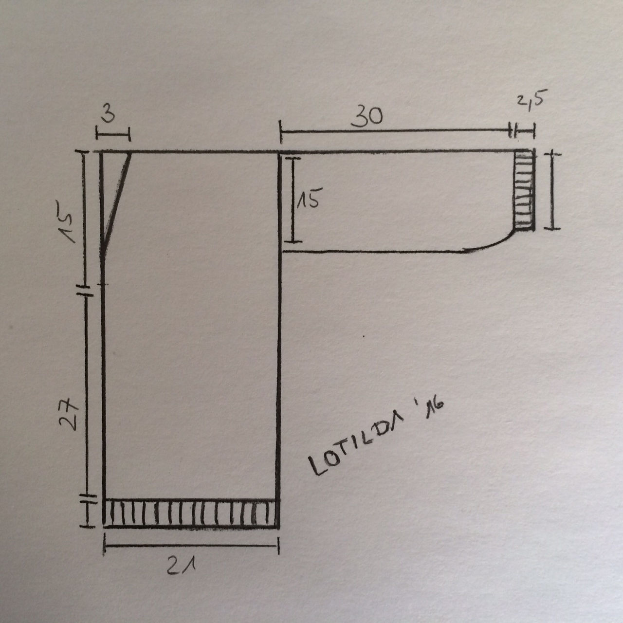 Modellskizze Größe 140