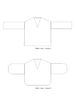 Blanko Modellskizze JUNA V Neck Modell 1 und 2)